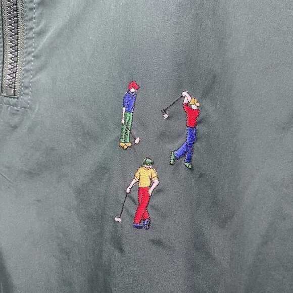 Vintage Pivot Rules XL Green Golf Embroidered Pullover Windbreaker - Picture 2 of 6